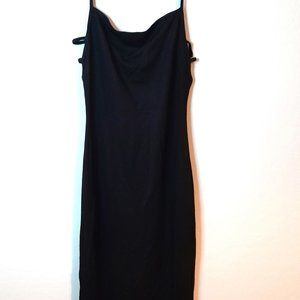 Commense Black Midi dress. Strappy back. Stretchy